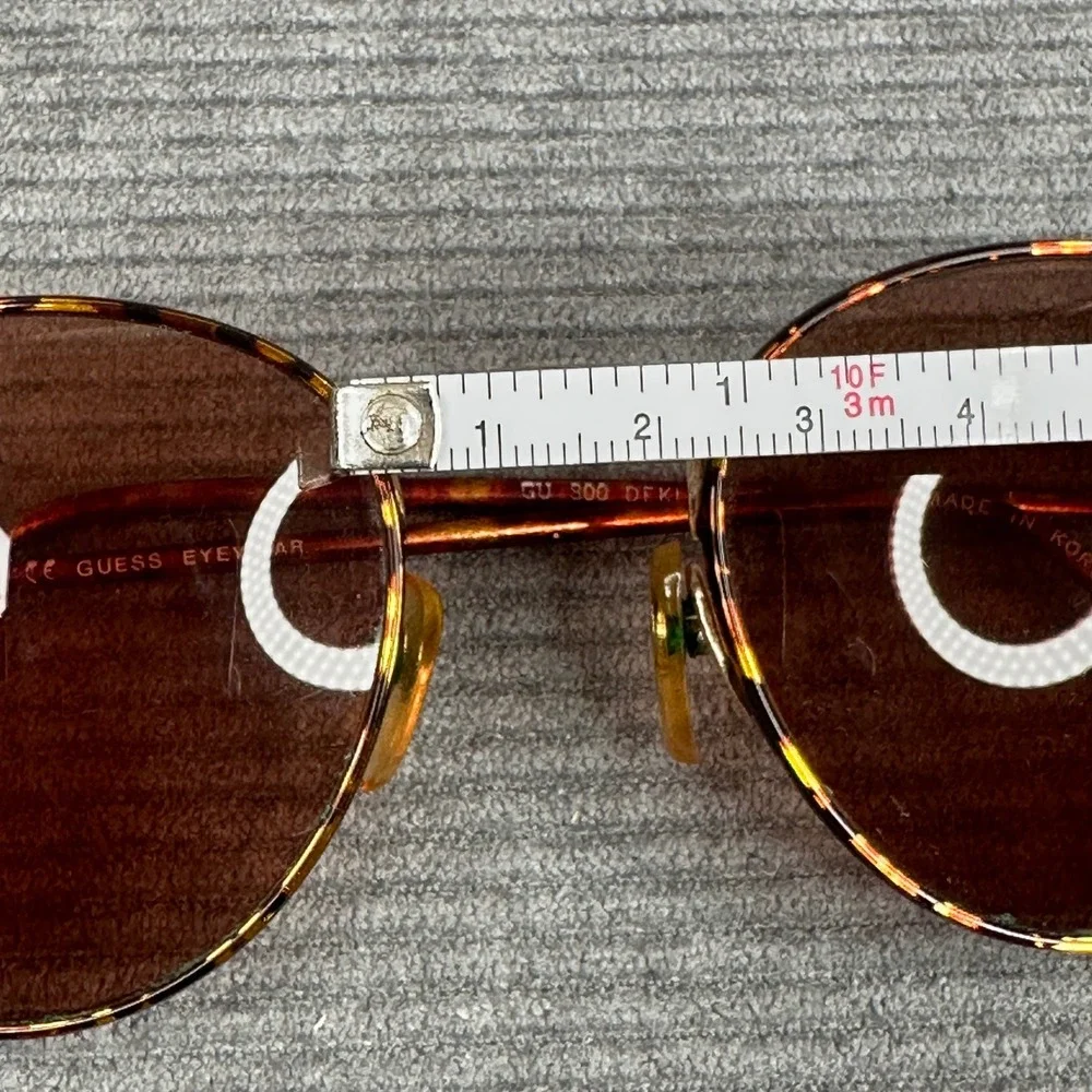 Guess GU 800 Dekland DA Round Tortoise Gold Y2K Sunglasses Vintage Style‎ Korea